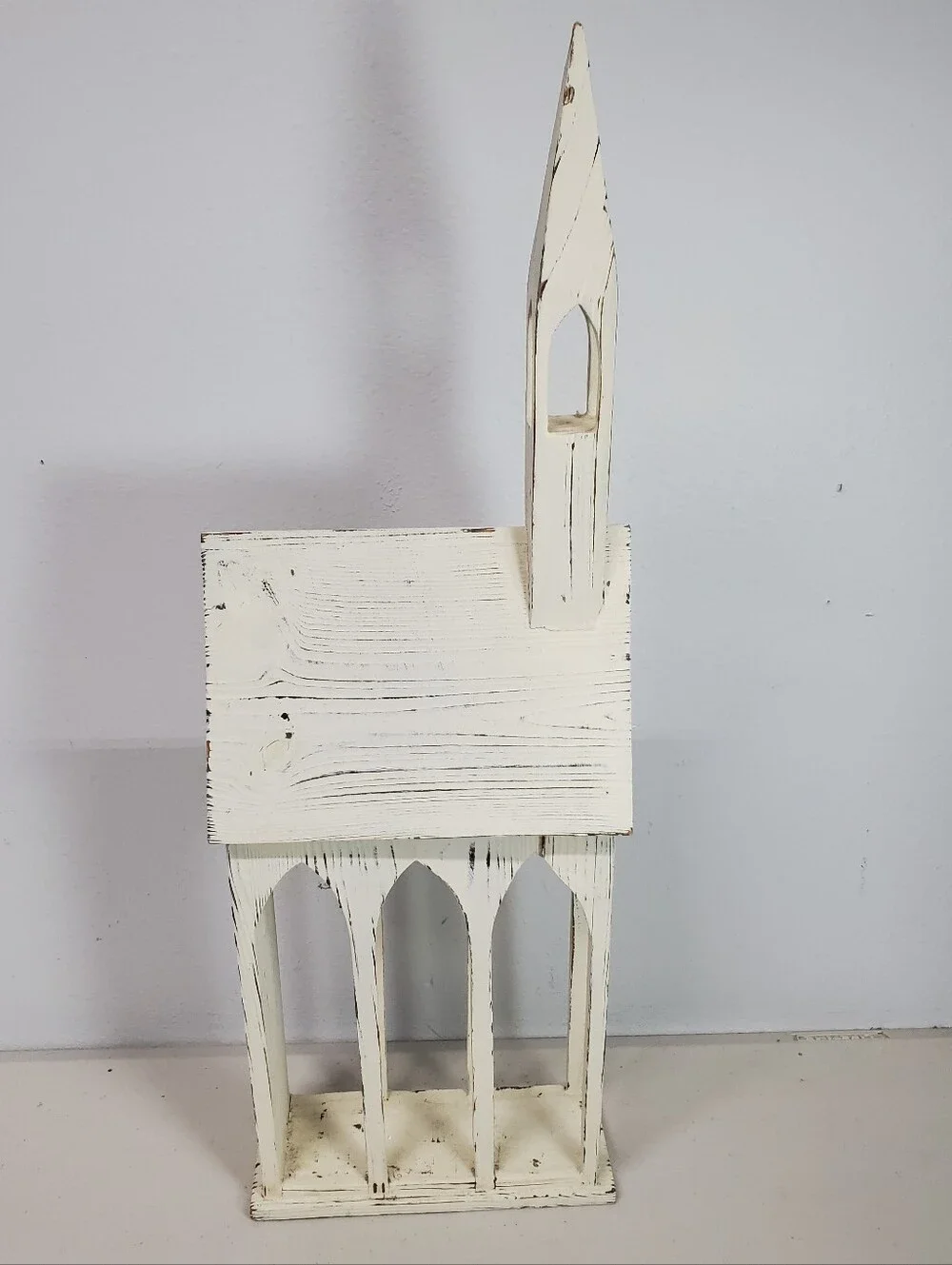 Shabby Chic Rustic Farmhouse Style Church Christmas Card Mail Holder Cottagecore